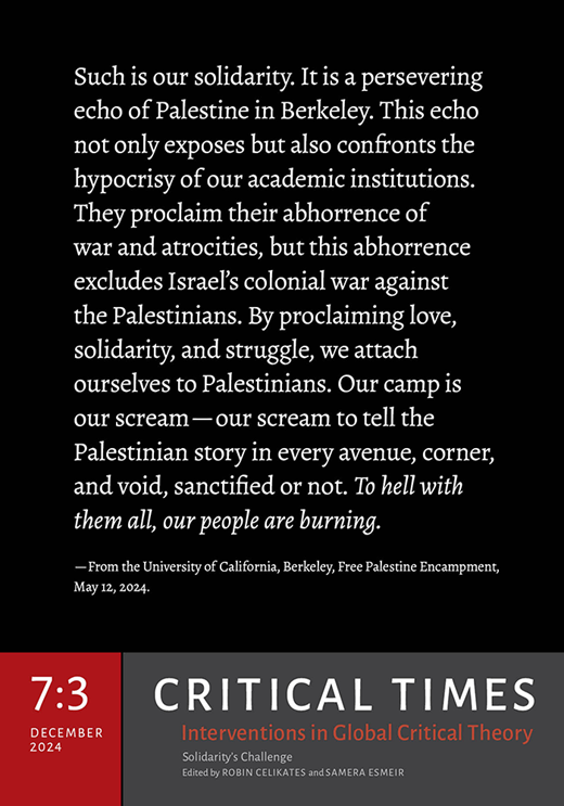 Volume 7 Issue 3 | Critical Times | Duke University Press