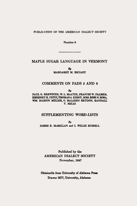 Iowa Words in A Word-List from Virginia and North Carolina (PADS 6 ...